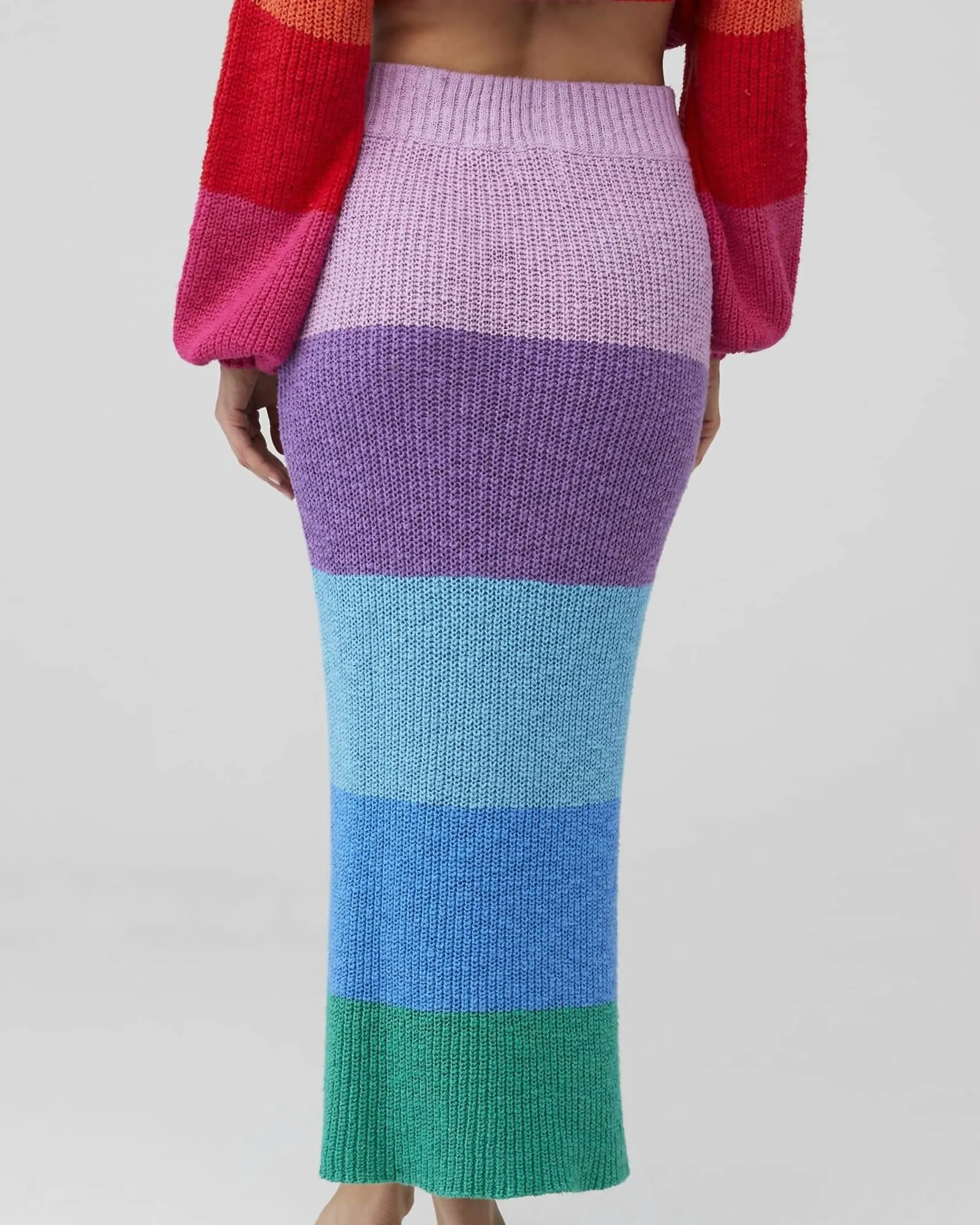 Pippa Sweater Skirt In Sunset Stripe | Sunset Stripe