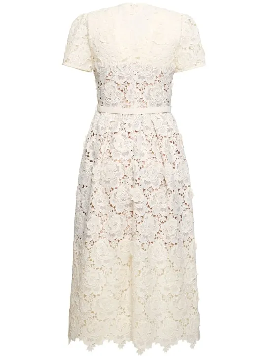 Self-portrait   Floral lace midi dress 